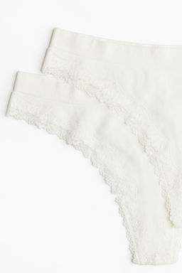 Pack 2 bragas Thong con ribete de encaje Seamless - H&m фото 12