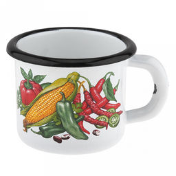 Кружка эмалированная "Кукуруза" 250мл, д7см, h7см, белый (Россия)