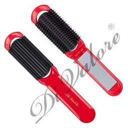 Di Valore 301-008#1 Расческа складная с зеркалом прямоугольная "Fresco" красная 20,8см