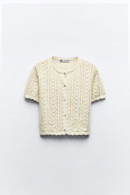KNIT ROMANTIC TOP WITH LACE AND FAUX PEARLS - Zara фото 4
