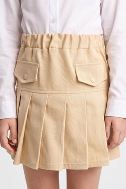 Gabardin Mini Etek K_z _ocuk - Defacto фото 4