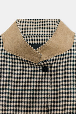 BLAZER CUADROS CUELLO COMBINADO ZW COLLECTION / Marr?n - Zara фото 5