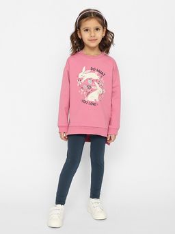 CRB wear/CSKG 90160-27-350 Комплект для девочки (джемпер, брюки типа легинсы),розовый/Ex.Cherubino