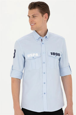 Мужская синяя рубашка с длинным рукавом - U.s. polo assn фото 3