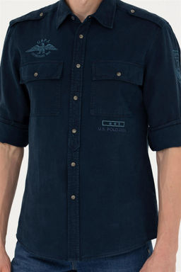 Мужская темно-синяя рубашка с длинным рукавом - U.s. polo assn фото 6