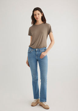 Lux Touch TENCEL TM Kahverengi Modal Tisort - Mavi фото 3