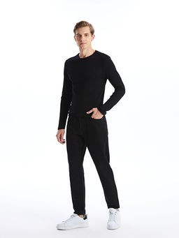 Bisiklet Yaka Uzun Kollu Penye Erkek Ti??rt