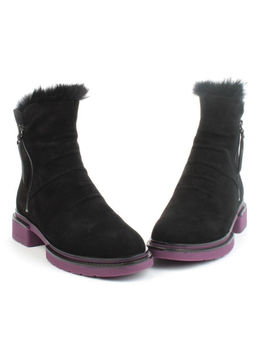 04-A3C1002-21B100M BLACK Ботинки зимние женские (натуральная замша, натуральная шерсть)