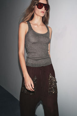 METALLIC THREAD KNIT TOP