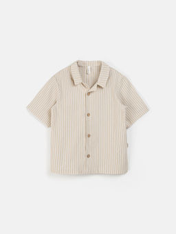 Рубашка хлопковая "Песок" с коротким рукавом 7+