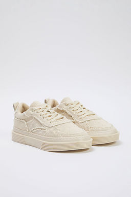 Trendyol Shoes Bej Dokulu Orgu Desenli Bagc?kl? Kad?n Retro Spor Ayakkab? TAKSS25SN00037 - Trendyolmilla фото 5