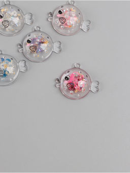 Цена за 5 шт. Подвеска для творчества акрил «Рыбка», с глиттером светится в темноте 2.6×3.1×1 см, МИКС