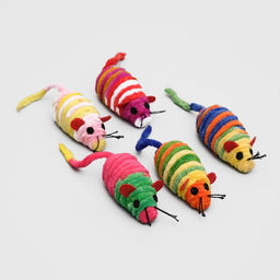 Мышь-погремушка махровая, 7 см, микс цветов - Пижон фото 4