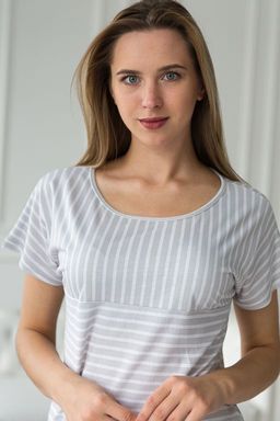 Туника женская из кулирки Альбертина светло-серый - Амадэль фото 4