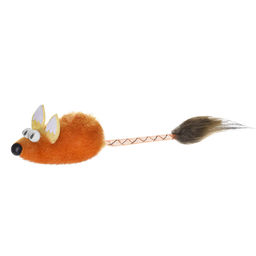 Игрушка для кошек "Мышка с меховой кисточкой",рыжая 29оп66 sh-07377
