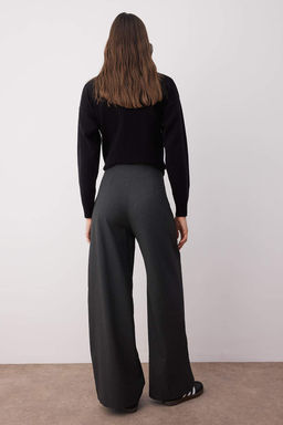 Antrasit Ufak Kemer Tokal? Wide Leg/Genis Paca Pantolon TWOAW26PL00011 - Trendyolmilla фото 4