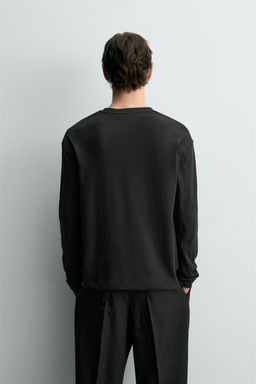 CAMISETA ALGOD?N - LINO  LIMITED EDITION / Negro - Zara фото 3