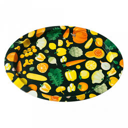 Поднос металлический "Тыква" 39,6х29х1,7см, овальный (Россия)