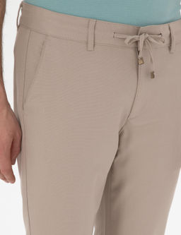 Bej Slim Fit Kanvas Pantolon