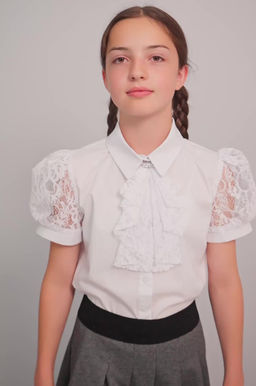 Нарядная блузка для девочки с коротким рукавом Happyfox