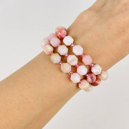 Бусины для украшений из розового Опала (35 бусин) 39 см