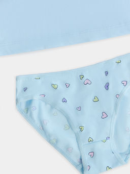 Комплект для девочек (майка, трусы) голубой с сердечками - Mark formelle фото 4