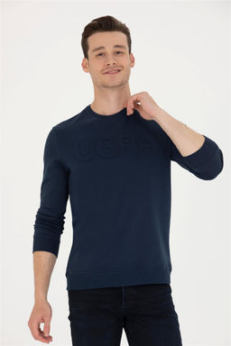 U. S. Polo Assn / Мужской темно-синий базовый свитшот - U.s. polo assn фото 3