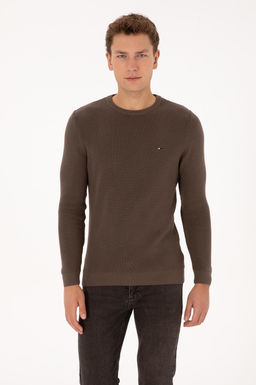 Erkek Slim Fit Bisiklet Yaka Vizon Basic Kazak - U.s. polo assn фото 3