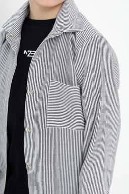 Рубашка в полоску Лен, черная - Inzibe фото 8