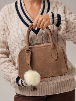 Замшевая сумка Polly DBR 31348 серо-коричневый