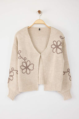 Bej Nak?s Detayl? V Yaka Triko H?rka TWOAW25HI00291