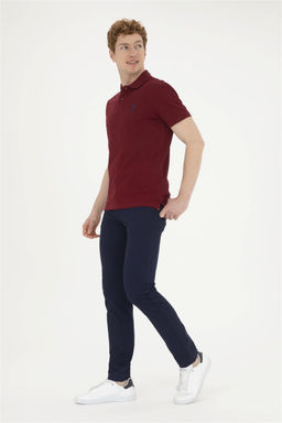 Мужская бордово-красная базовая футболка - U.s. polo assn фото 4