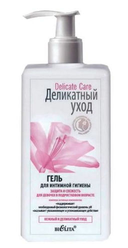 Деликатный уход Гель для интимной гигиены "Защита и свежесть" д/девочек в подрастковом возр., 255 мл