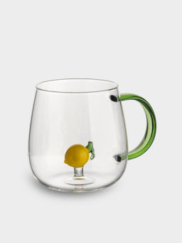 Кружка, 400 мл, стекло Б, зеленая ручка, Лимон, Lemon - Anna lafarg фото 2