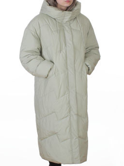 8883 LT. GREEN Пальто зимнее женское (150 гр. холлофайбер)