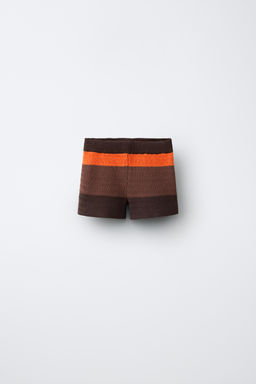 BERMUDA PUNTO CROCHET RAYA CONTRASTE / Marr?n