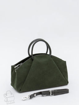 Сумка женская кожаная 1126MF gray green Polina&Eiterou