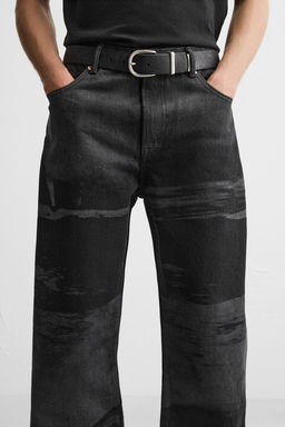 PRINTED RELAXED FIT JEANS - Zara фото 5
