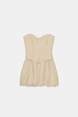 VESTIDO CORTO CORSETERO / Beige - Zara фото 4
