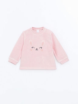 Bisiklet Yaka Nak??l? K?z Bebek Sweatshirt ve Pantolon 2li Tak?m - Waikiki фото 2