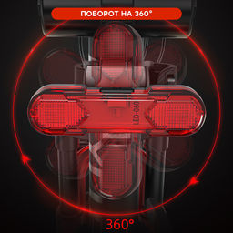 Фонарь задний COMIRON TA10 корпус: ABS, IPX5; свет: COB(5LED), 80lm; аккум: 220mAh, USB; четыре режима, поворотный на 360С. /уп 10/500/ - Галеонтрейд фото 8