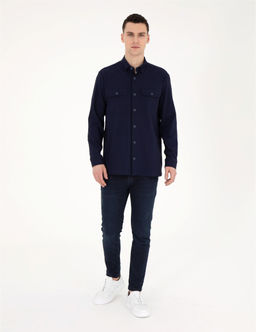 Lacivert Comfort Fit Uzun Kollu G_mlek - Pierre cardin фото 4