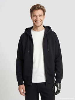 Kolay Giyilebilir Kollar? ??t??tl? Erkek Fermuarl? Sweatshirt