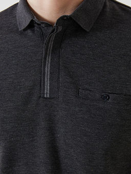 Polo Yaka Uzun Kollu Erkek Sweatshirt