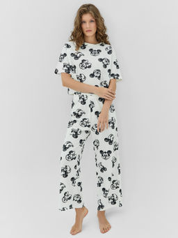 Комплект домашний женский кремовый с принтом Микки Маус - Mark formelle фото 7