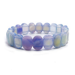 Браслет из камня Голубой агат очищает энергетику, дарует счастье и удачу