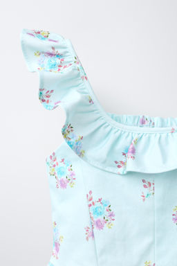 VESTIDO VOLANTES ESTAMPADO FLORES / Azul pastel - Zara фото 3