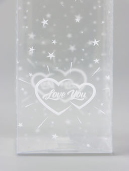 Цена за 5 шт. Складная коробка из PVC LOVE YOU, прозрачная с рисунком, 5?5?12 см 5 шт. - UPAK LAND фото 2