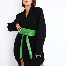 Пояс-кушак, ширина 8.5 см, цвет зелёный