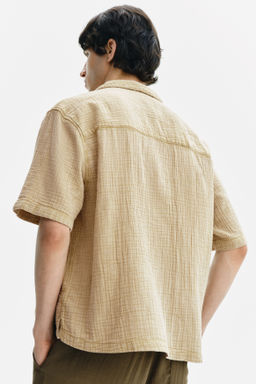 Camisa de muselina de manga corta Relaxed Fit - H&m фото 7